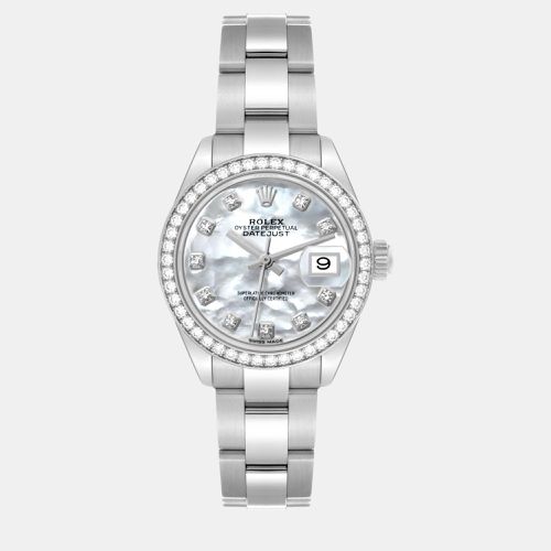 Datejust Steel Gold Mother of Pearl Dial Diamond Ladies Watch 28.0 mm - Rolex - Modalova