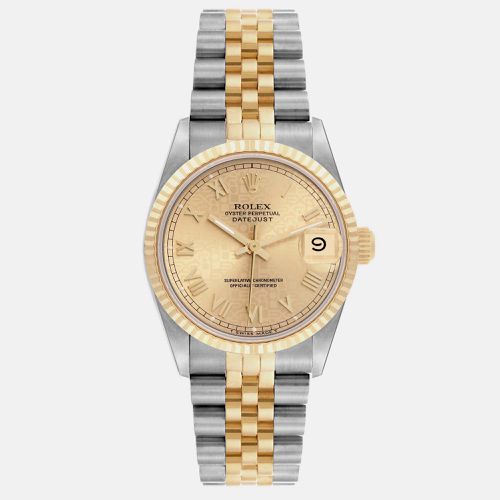 Champagne 18K Yellow And Stainless Steel Datejust 68273 Women's Wristwatch 31 mm - Rolex - Modalova