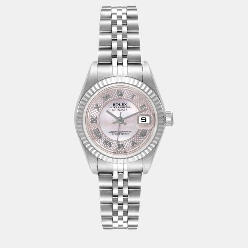 Datejust Steel White Gold Decorated MOP Dial Ladies Watch 79174 - Rolex - Modalova