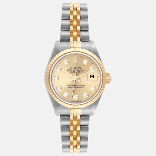 Datejust Steel Yellow Diamond Dial Ladies Watch 26.0 mm - Rolex - Modalova