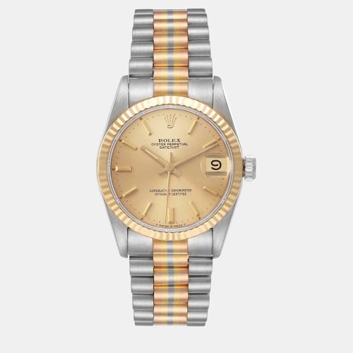 President Midsize Tridor White Yellow Rose Ladies Watch 31.0 mm - Rolex - Modalova