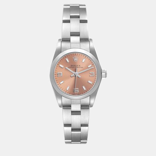 Oyster Perpetual Arabic Salmon Dial Steel Ladies Watch 24.0 mm - Rolex - Modalova