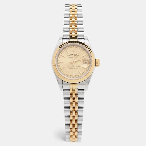 Champagne 18k Yellow Stainless Steel Datejust 69173 Women's Wristwatch 26 mm - Rolex - Modalova