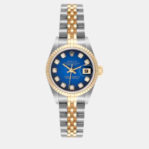 Datejust Vignette Diamond Dial Steel Yellow Gold Watch 26.0 mm - Rolex - Modalova