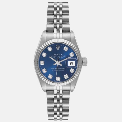 Datejust Diamond Dial White Gold Steel Ladies Watch 79174 26 mm - Rolex - Modalova