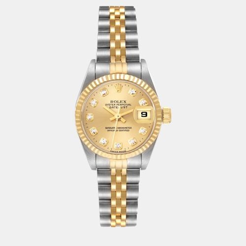 Datejust Steel Yellow Diamond Dial Ladies Watch 69173 26 mm - Rolex - Modalova