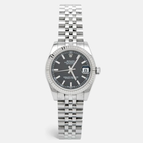 Black 18K White Gold Oystersteel Datejust 178274 Women's Wristwatch 31 mm - Rolex - Modalova