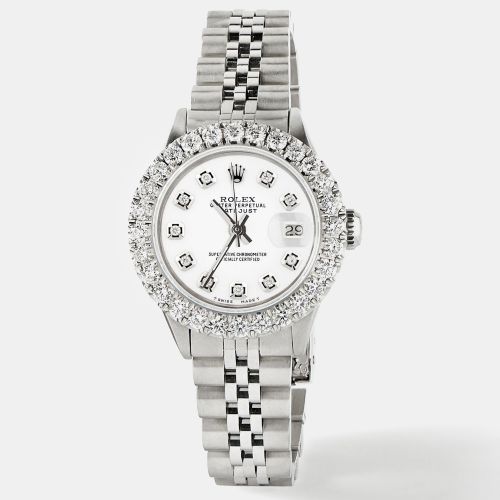 Customised 2CT Diamond Stainless Steel Datejust Automatic Women's Wristwatch 26mm - Rolex - Modalova
