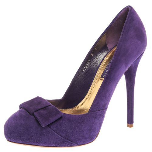 Suede Bow Detail Platform Pumps Size 38 - Ralph Lauren Collection - Modalova