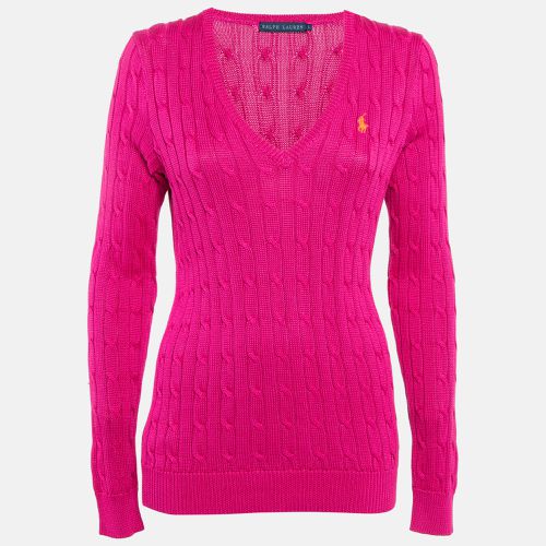 Cable Knit V-Neck Long Sleeve Sweater L - Ralph Lauren - Modalova