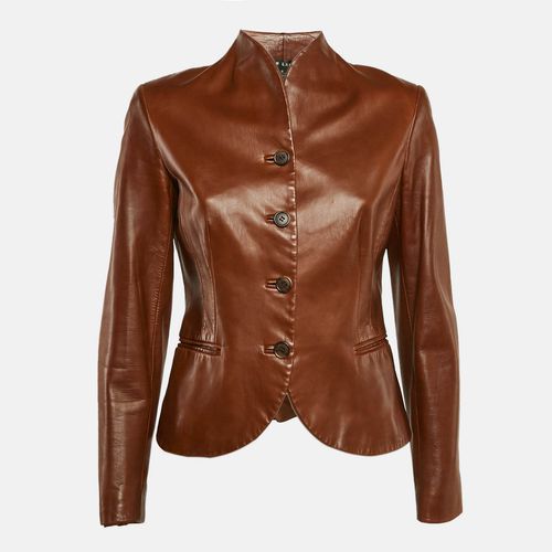 Leather Leather Button Front Jacket M - Ralph Lauren - Modalova