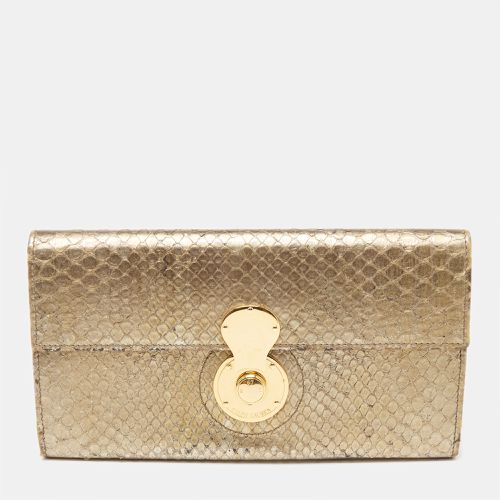 Metallic Gold Python Leather Ricky Continental Wallet - Ralph Lauren - Modalova