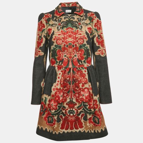 Abstract Print Wool Button Front Mini Dress M - RED Valentino - Modalova