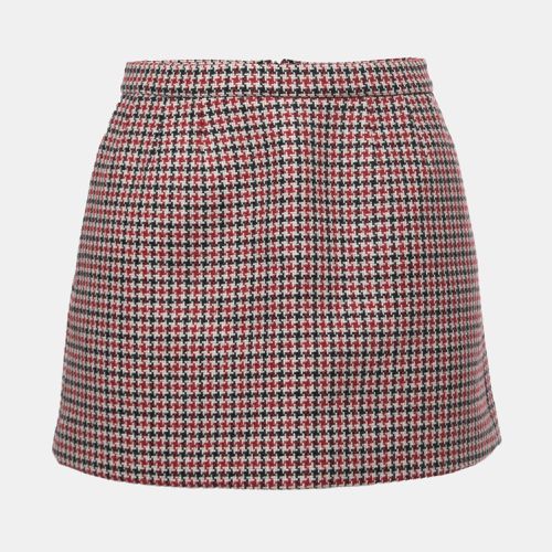 Red Patterned Wool Mini Skirt S - RED Valentino - Modalova