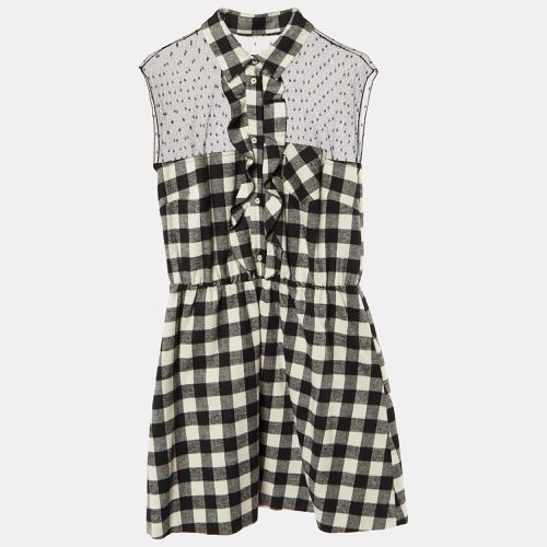 Checked Cotton Sleeveless Mini Shirt Dress M - RED Valentino - Modalova