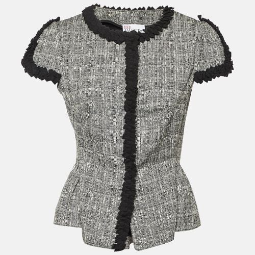 Monochrome Tweed Ruffle Trim Jacket M - RED Valentino - Modalova