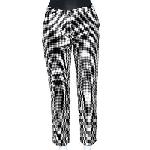 Monochrome Patterned Cotton Blend Tapered Leg Pants M - Weekend Max Mara - Modalova