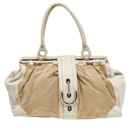 Off White Leather And Canvas Satchel - Tod's - Modalova