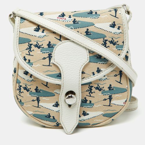 Printed Canvas and Leather Crossbody Bag - Tod's - Modalova