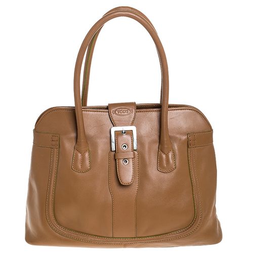 Tod's Tan Leather Buckle Satchel - Tod's - Modalova