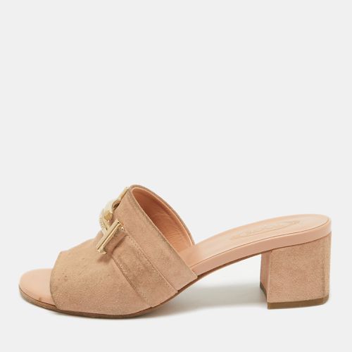 Suede Double T Buckle Slide Sandals Size 36 - Tod's - Modalova