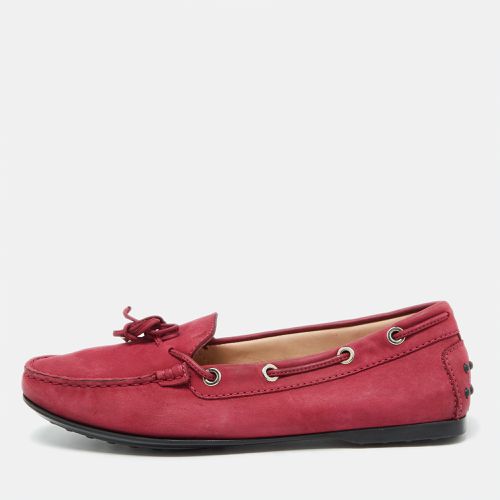 Berry Nubuck Leather Bow Gommino Driving Loafers Size 37.5 - Tod's - Modalova