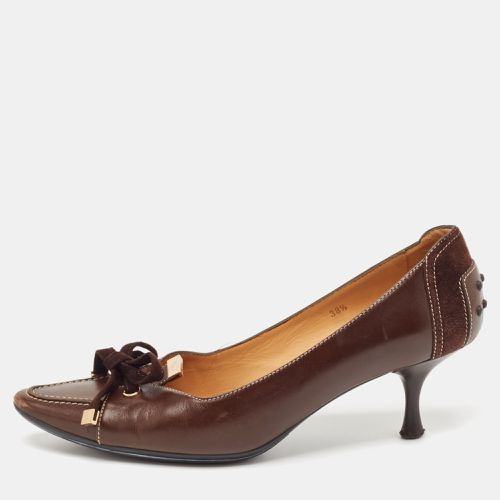 Leather Bow Loafer Pumps Size 38.5 - Tod's - Modalova