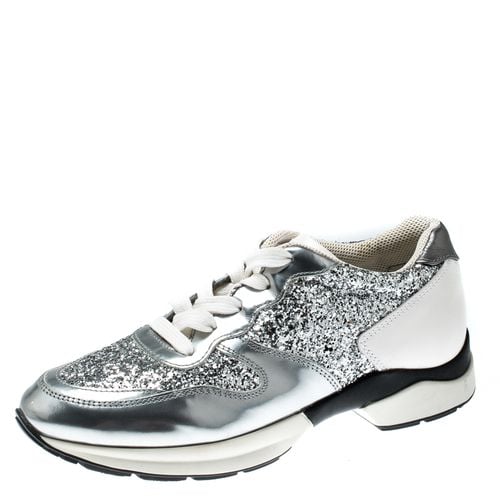 Metallic Glitter And Leather Sportivo Lace Up Sneakers Size 36 - Tod's - Modalova