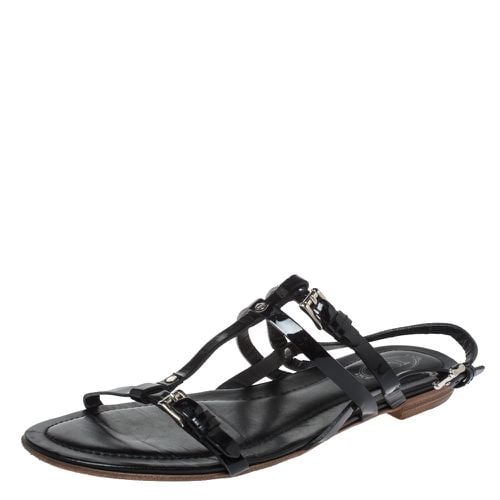 Patent Leather Strappy Buckle Detail Flat Sandals Size 37.5 - Tod's - Modalova