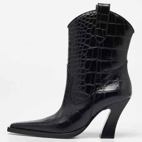 Croc Embossed Leather Western Ankle Boots Size 36 - Tom Ford - Modalova