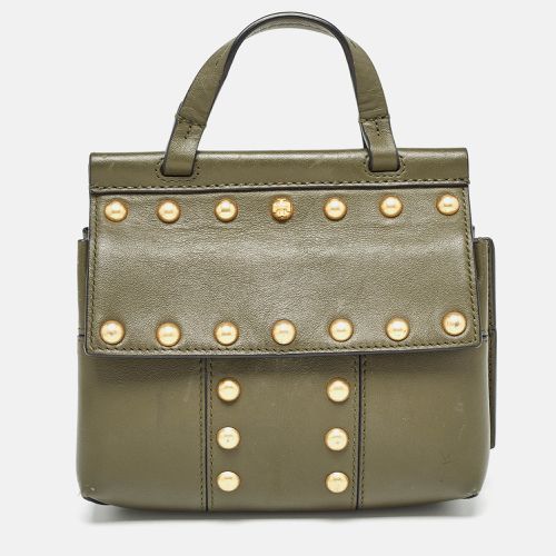 Olive Leather Mini Block-T Top Handle Bag - Tory Burch - Modalova