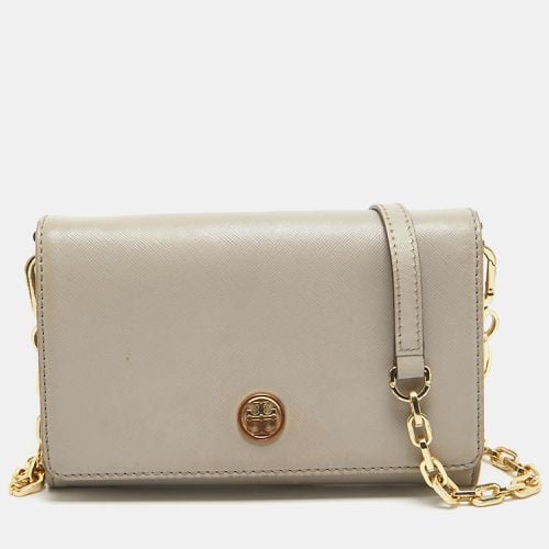 Light Leather Robinson Wallet On Chain - Tory Burch - Modalova