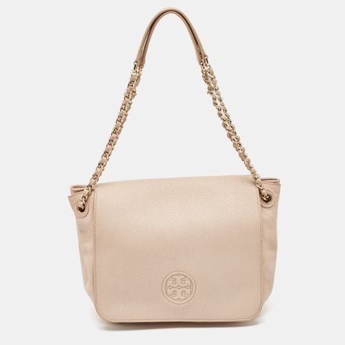 Peach Leather Marion Shoulder Bag - Tory Burch - Modalova