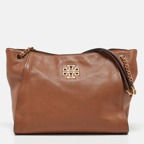 Leather Small Britten Slouchy Tote - Tory Burch - Modalova