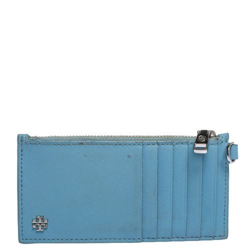 Light Leather Top Zip Slim Card Holder - Tory Burch - Modalova