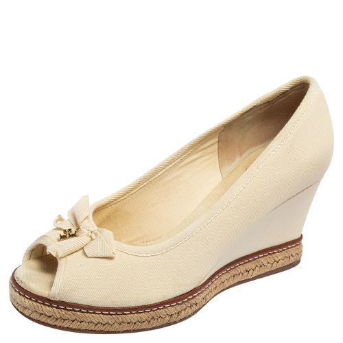 Canvas Jackie Wedge Pumps Size 38.5 - Tory Burch - Modalova