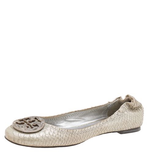 Python Embossed Leather Reva Ballet Flats Size 38.5 - Tory Burch - Modalova