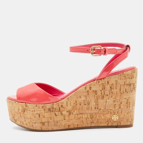 Patent Leather Dahlia Cork Platform Wedge Sandals Size 38.5 - Tory Burch - Modalova