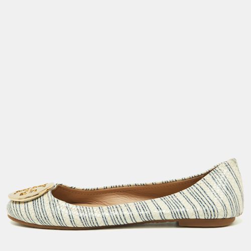 Blue Stripe Snakeskin Embossed Leather Ballet Flats Size 36 - Tory Burch - Modalova