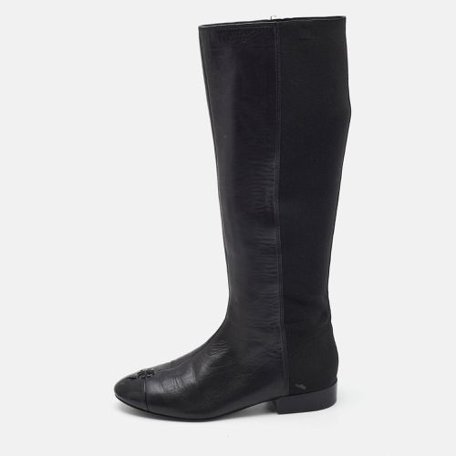 Leather Cap Toe Mid Calf Boots Size 39.5 - Tory Burch - Modalova