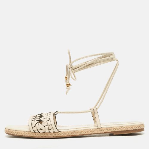 Leather Ankle Wrap Flat Slides Size 39 - Tory Burch - Modalova