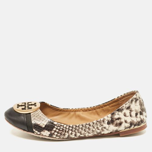 Cream Python Embossed Reva Ballet Flats Size 36.5 - Tory Burch - Modalova