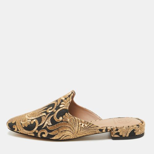 Gold Brocade Fabric Flat Mules Size 35 - Tory Burch - Modalova