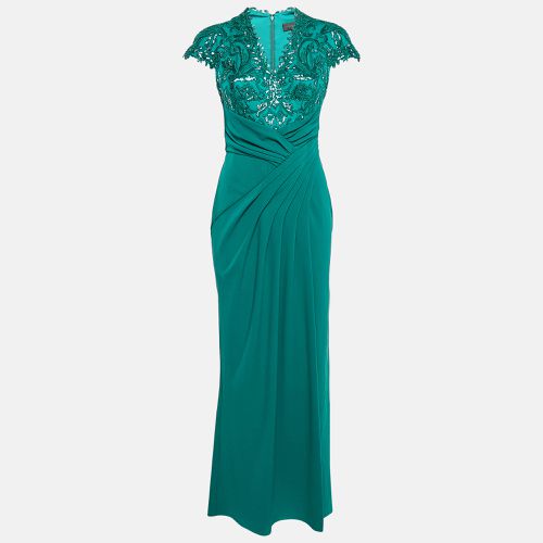 Emerald Percy Sequin Jersey Drape Gown S - Tadashi Shoji - Modalova