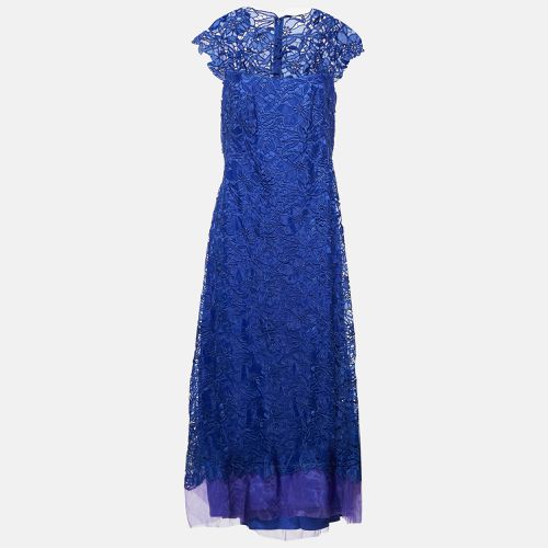 Floral Lace Cap Sleeve Gown L - Tadashi Shoji - Modalova