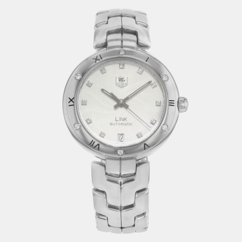 White Steel Diamonds Link WAT2312.BA0956 Automatic Women's Wristwatch 34mm - Tag Heuer - Modalova