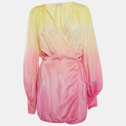 Pink Ombre Silk Wrap Mini Dress S - The Attico - Modalova