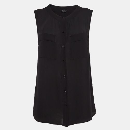 Silk Sleeveless Button Front Top M - Theory - Modalova