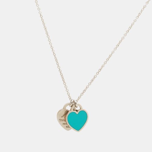 Return to Tiffany Enamel Heart Tag Diamond Sterling Necklace - Tiffany & Co. - Modalova