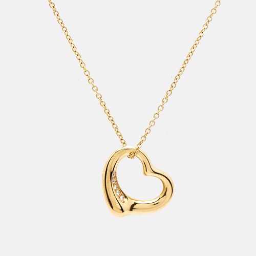 Elsa Peretti Open Heart Diamond 18K Gold Necklace - Tiffany & Co. - Modalova